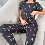 Load image into Gallery viewer, Women&#39;s Milk Silk Pajama Set – Short Sleeve &amp; Pants
