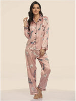 Load image into Gallery viewer, Women&#39;s Stretch Satin Two-Piece Pajama Set
