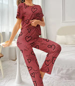 Load image into Gallery viewer, Women&#39;s Milk Silk Pajama Set – Short Sleeve &amp; Pants
