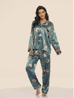 Load image into Gallery viewer, Women&#39;s Stretch Satin Two-Piece Pajama Set
